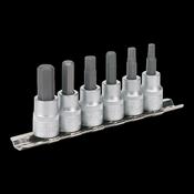 Sealey AK656 Hex Key Socket Bit Set 6pc 3/8"Sq Drive Metric image