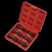 Sealey AK658 Oil Drain Plug Key Set 6pc Double End image