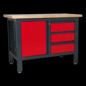 Sealey AP1372B Workstation with 3 Drawers &amp; Cupboard image