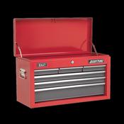 Sealey AP2201BBCOMBO Topchest 6 Drawer with Ball-Bearing Slides - Red/Grey &amp; 98pc Tool Kit image