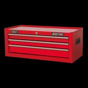 Sealey AP223 Mid-Box 3 Drawer with Ball-Bearing Slides - Red image