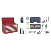 Sealey AP33059COMBO Topchest 5 Drawer with Ball Bearing Slides - Red &amp; 140pc Tool Kit image
