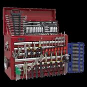 Sealey AP33109COMBO Topchest 10 Drawer with Ball Bearing Slides - Red &amp; 140pc Tool Kit image