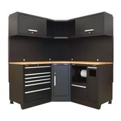 Sealey APMSCOMBO6W Premier 1.7m Corner Storage System - Oak Worktop