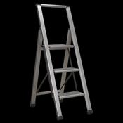 Sealey APSL3 Aluminium Professional Folding Step Ladder 3-Step 150kg Capacity image