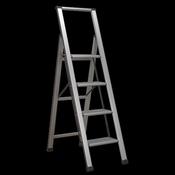 Sealey APSL4 Aluminium Professional Folding Step Ladder 4-Step 150kg Capacity image