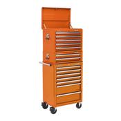 Sealey APSTACKTO Topchest, Mid-Box &amp; Rollcab Combination 14 Drawer with Ball Bearing Slides - Orange image