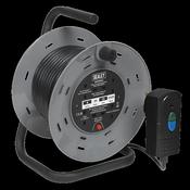 Sealey BCR25RCD 25m Cable Reel with Thermal Trip &amp; RCD Plug 4 x 230V image