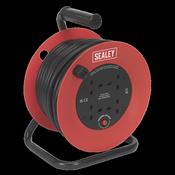Sealey CR22525 Cable Reel 25m 4 x 230V 2.5mm² Heavy-Duty Thermal Trip image