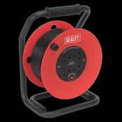 Sealey CR50/1.5 Cable Reel 50m 4 x 230V 1.5mm² Heavy-Duty Thermal Trip image