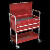 Sealey CX1042D Trolley 2-Level Heavy-Duty with Lockable Top &amp; 2 Drawers