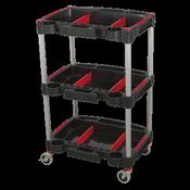Sealey CX313 Workshop Trolley 3-Level Composite with Parts Storage image