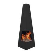 Dellonda Chiminea, Wood Burner, Heater for Outdoors W45cm x H150cm - Black Steel