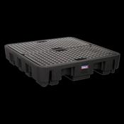 Sealey DRP18 Barrel Bund Polyethylene 1380 x 1290 x 280mm 4 Drum image