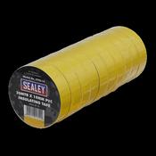 Sealey ITYEL10 PVC Insulating Tape 19mm x 20m Yellow Pack of 10 image