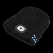Sealey LED185W Beanie Hat 4 SMD LED USB Rechargeable with Wireless Headphones image
