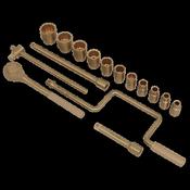 Sealey NS124 Socket Set 17pc 1/2"Sq Drive - Non-Sparking image