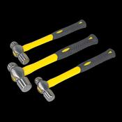 Sealey AK2031 Ball Pein Hammer Set 3pc with Fibreglass Shafts image