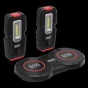 Sealey LEDWCBCOMBO3 Inspection Light (x2) 3W &amp; 1W COB LED &amp; Double Wireless Charging Base image