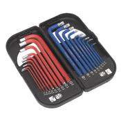 Sealey AK7176 TRX-Star* &amp; Ball-End Hex Key Set 18pc Long Anti-Slip