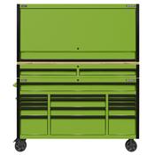 Sealey AP6115BECOMBO1 Superline PRO® Black Edition Mobile Trolley with Wooden Worktop, Hutch &amp; 2 Drawer Riser 15 Drawer 1549mm