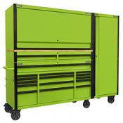 Sealey AP6115BECOMBO2 Superline PRO® Black Edition Mobile Trolley with Wooden Worktop, Hutch, 2 Drawer Riser &amp; Side Locker 15 Drawer 1549mm