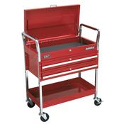 Sealey CX1042D Trolley 2-Level Heavy-Duty with Lockable Top &amp; 2 Drawers