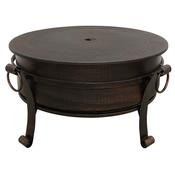 Dellonda 30" Deluxe 2-in-1 Outdoor Fire Pit &amp; Coffee Table Antique Bronze Effect