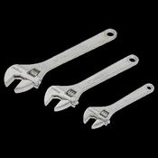 Sealey S0448 Adjustable Wrench Set 3pc 150, 200 &amp; 250mm image