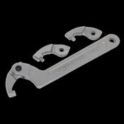 Sealey SMC2M Adjustable C Spanner - Hook &amp; Pin Wrench Set 4pc 32-76mm image