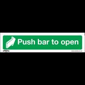 Sealey SS29V1 Safe Conditions Safety Sign - Push Bar To Open - Self-Adhesive Vinyl image