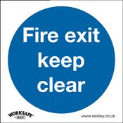 Sealey SS2V1 Mandatory Safety Sign - Fire Exit Keep Clear - Self-Adhesive Vinyl image