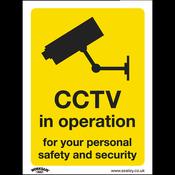 Sealey SS40P10 Warning Safety Sign - CCTV - Rigid Plastic - Pack of 10 image