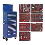 Sealey TBTPCOMBO5 Tool Chest Combination 14 Drawer with Ball-Bearing Slides - Blue &amp; 446pc Tool Kit