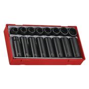 Teng TT9116 Regular/Deep Impact Socket Set, 16 Piece-  1/2in Drive image