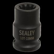 Sealey VS0990 Brake Caliper Socket 1/2"Sq Drive 15mm 10-Point image