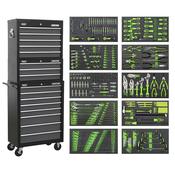 Sealey AP35TBCOMBO Tool Chest Combination 16 Drawer with Ball-Bearing Slides - Black/Grey &amp; 398pc Tool Kit image