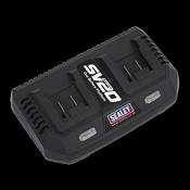 Sealey CP20VMC2 Dual Battery Charger 20V Lithium-ion for SV20 Series image