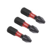 Sealey AK8208 Pozi #2 Impact Power Tool Bits 25mm - 3pc image