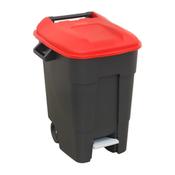 Sealey BM100PR Refuse/Wheelie Bin with Foot Pedal 100L - Red image