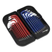 Sealey AK7176 TRX-Star* &amp; Ball-End Hex Key Set 18pc Long Anti-Slip image