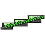 Sealey AK27052HV Premier Socket Retaining Rail with 16 Clips 1/4"Sq Drive - Hi-Vis Green image