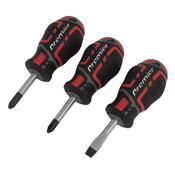 Sealey AK4328 Premier GripMAX® Stubby Screwdriver Set 3pc image
