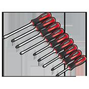 Sealey AK4934 Screwdriver Set 9pc Hammer-Thru image