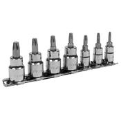 Sealey AK62262 Premier Lock-On™ TRX-Star* Socket Bit Set 1/4" &amp; 3/8"Sq Drive 7pc image