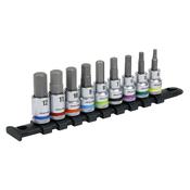 Sealey AK6250 Premier Platinum Hex Socket Bit Set 3/8"Sq Drive 9pc image
