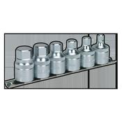 Sealey AK6561 Hex Socket Bit Set with Rail 6pc Stubby 1/2"Sq Drive Metric image