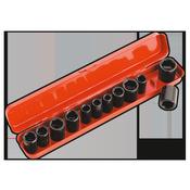 Sealey AK682 Premier Metric/Imperial Impact Socket Set 3/8"Sq Drive 12pc image