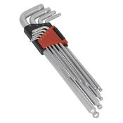 Sealey AK7180 Premier Lock-On™ Extra-Long Ball-End Hex Key Set 9pc image
