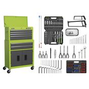 Sealey AP2200COMBOHV American PRO® Topchest &amp; Rollcab Combination 6 Drawer with 170pc Tool Kit - Green/Grey image